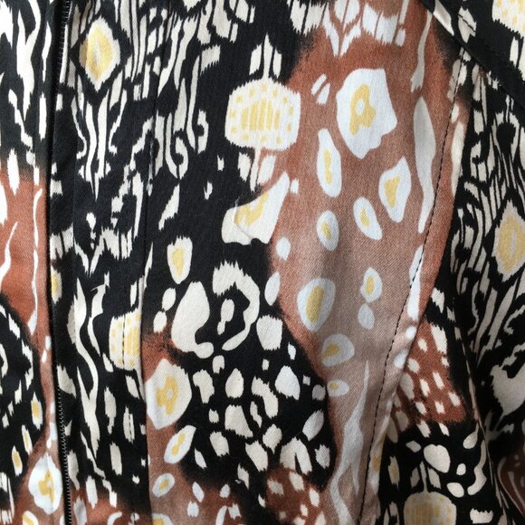 Erin London Jacket Leopard Lightweight Tailored Zip Lined Standup Collar Large - Picture 3 of 12